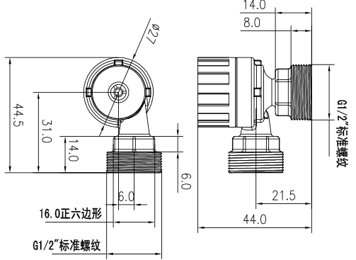 ZL25-05無刷直流微型水泵平面圖