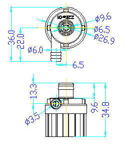 ZL25-02G2食品級(jí)微型水泵CAD平面圖